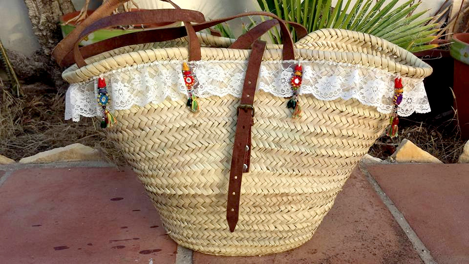 Bolso pasamanería encaje y colgantes inca